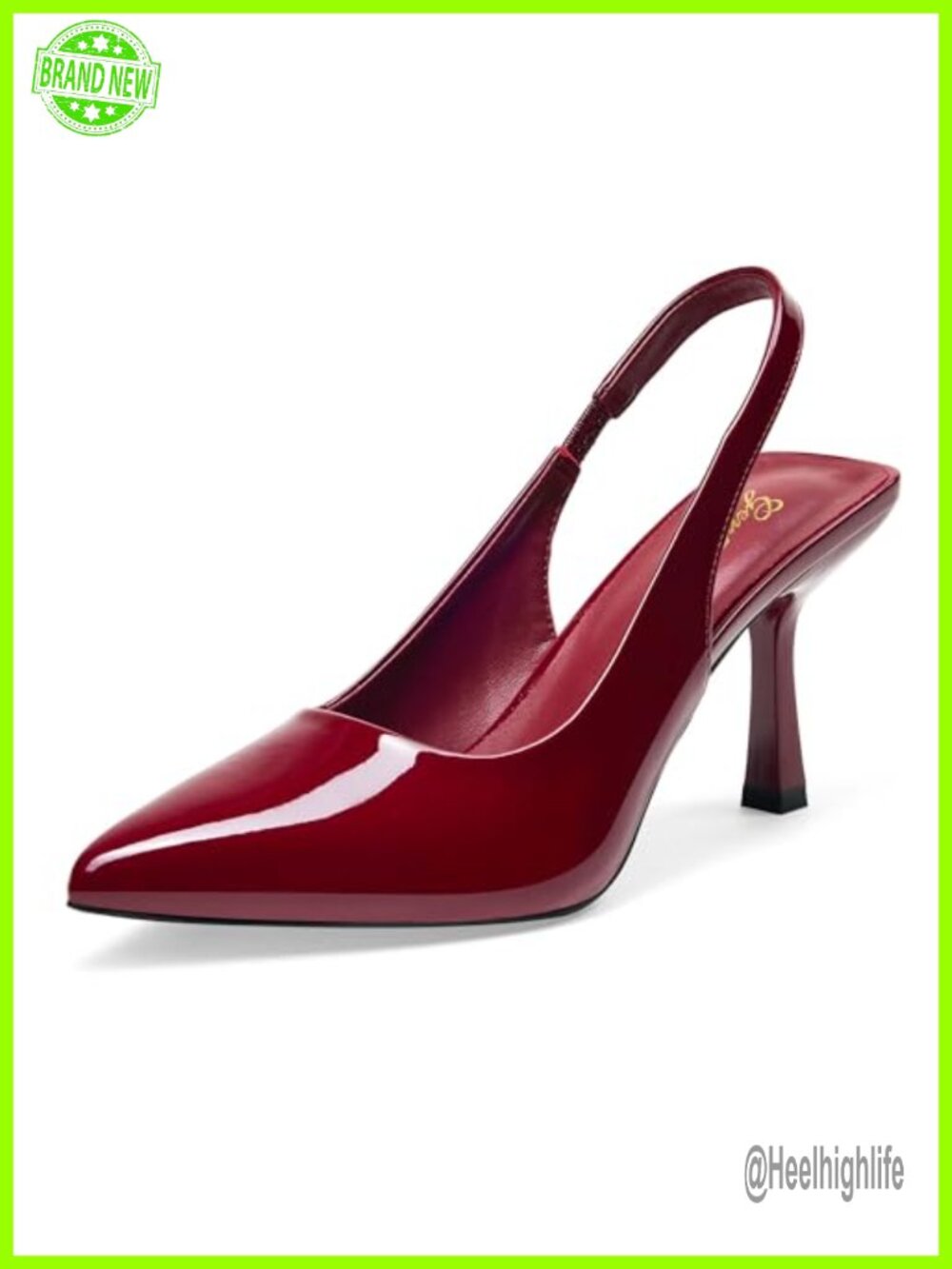 Slingback Kitten Heel Pointed Closed Toe Stiletto Pumps Elastic Strap Dress